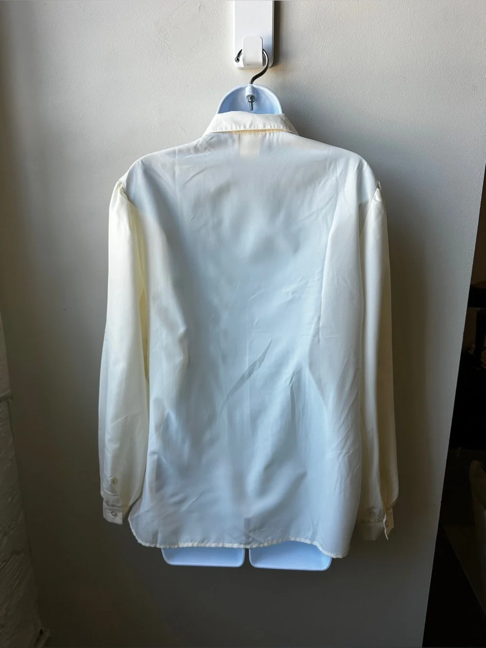 Vintage ACT III Ivory Cottagecore Button Front Blouse Collared Long Sleeve 90s - Picture 6 of 12